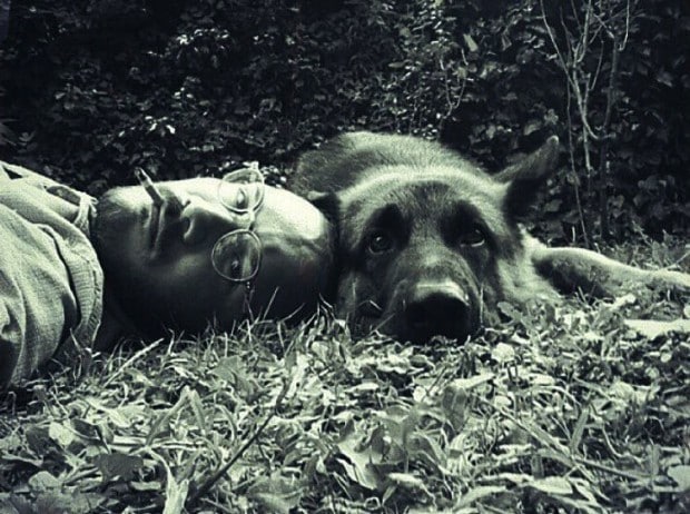 Deniz Celiloglu and his dog