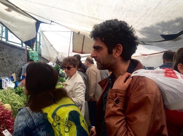 Mehmet Ali Nuroglu in bazaar with his spouse