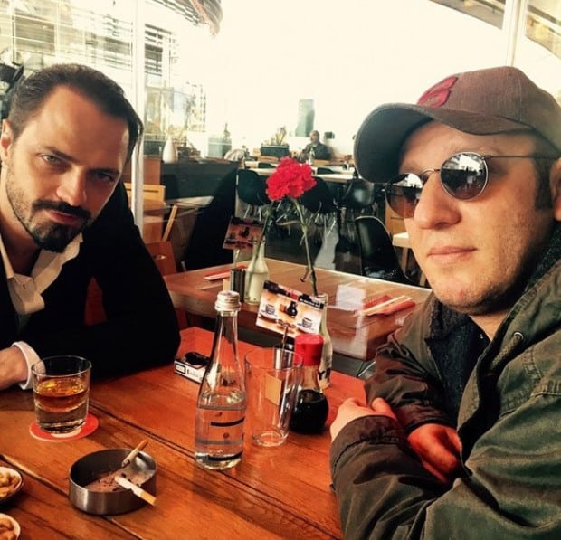 serkan keskin with actor friend in cafe