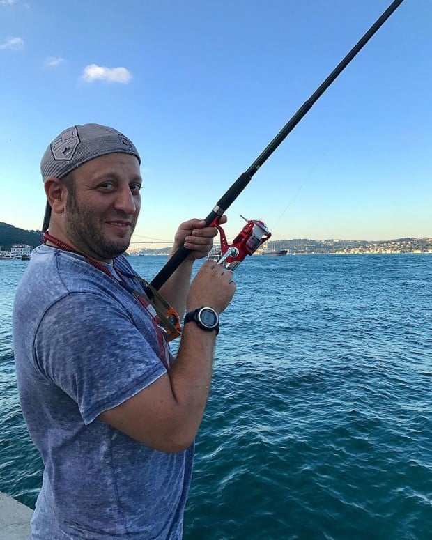 Serkan Keskin fishing in Istanbul Bosphorus