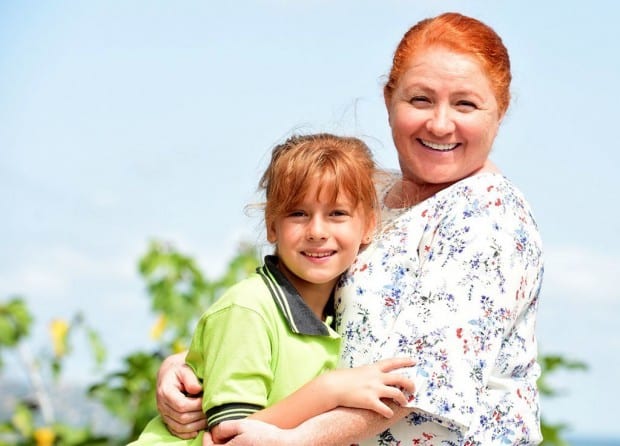 mom and young actress